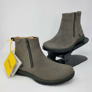 New Strive Womens Bamford Ankle Boots Booties Leather Charcoal Gray Size 6